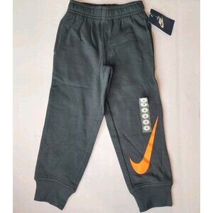NIKE BOYS SIZE 4 ATHLETIC JOGGERS Black WITH ORANGE NIKE LOGO